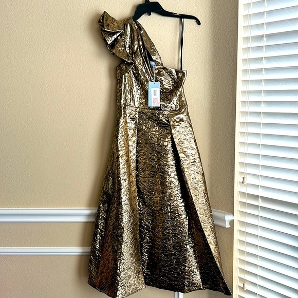 ANTONIO MELANI Gold One-Shoulder Dress - Picture 3 of 6